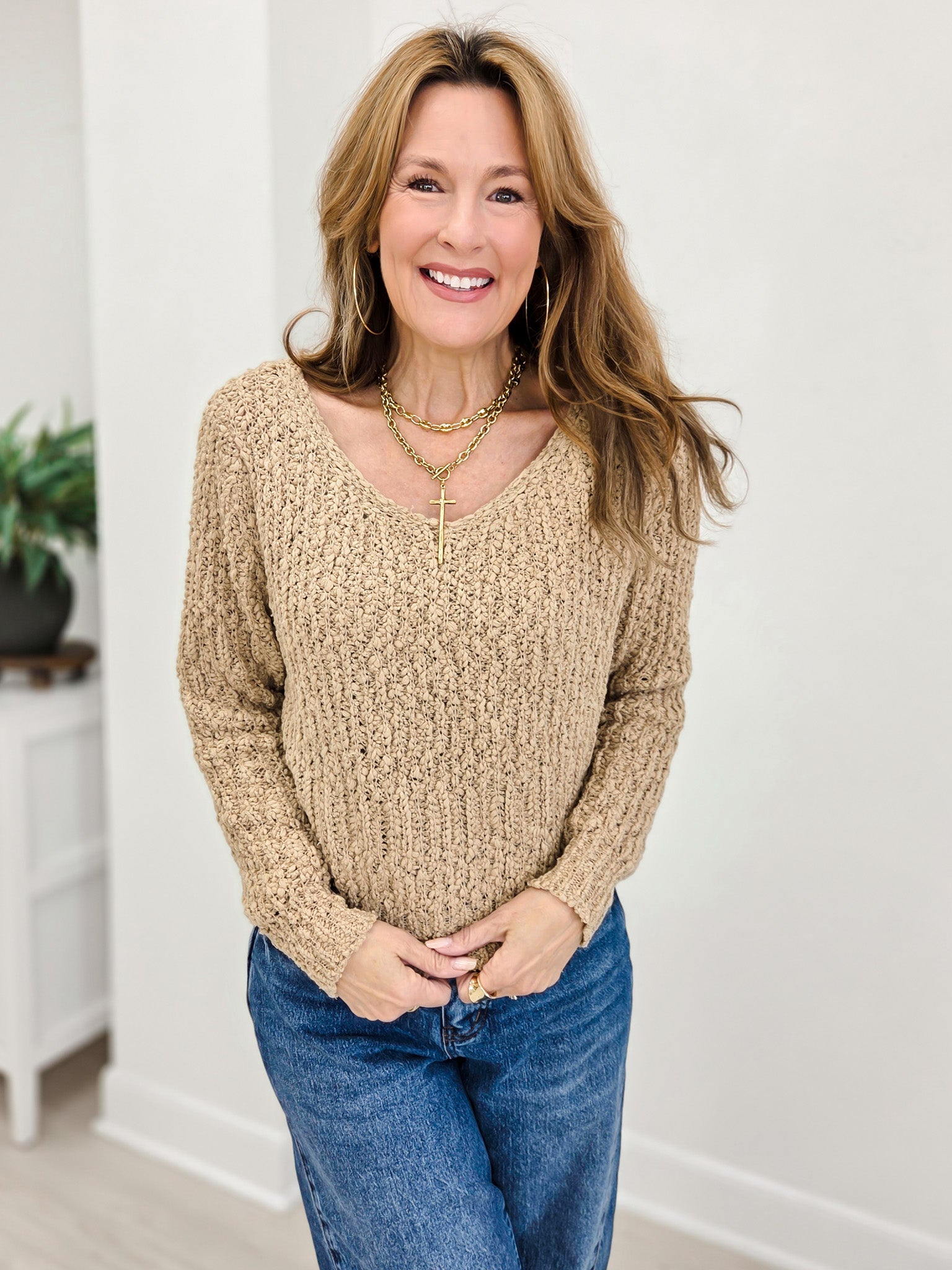 Relaxed Fit Loose Neck Sweater
