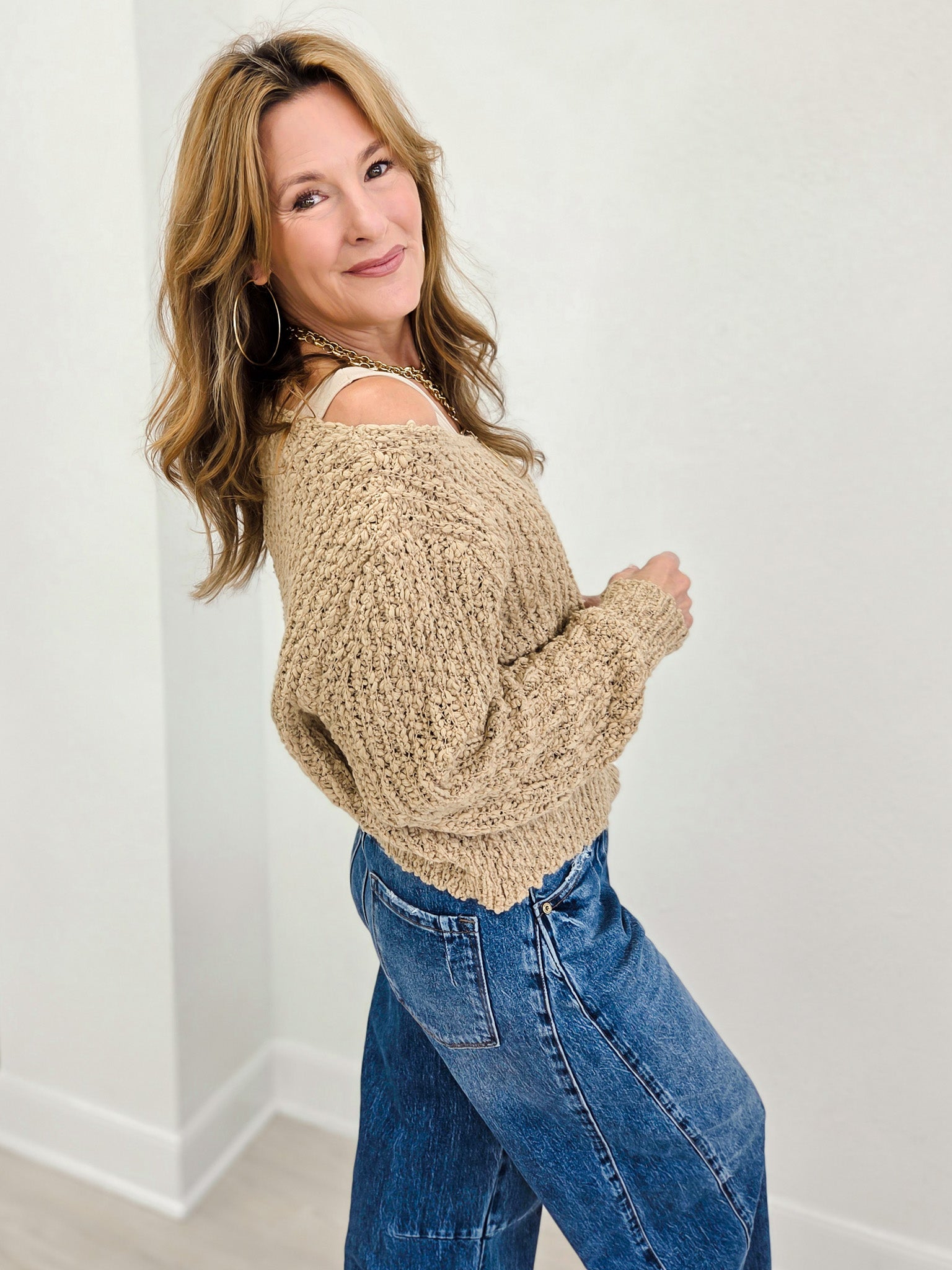 Relaxed Fit Loose Neck Sweater