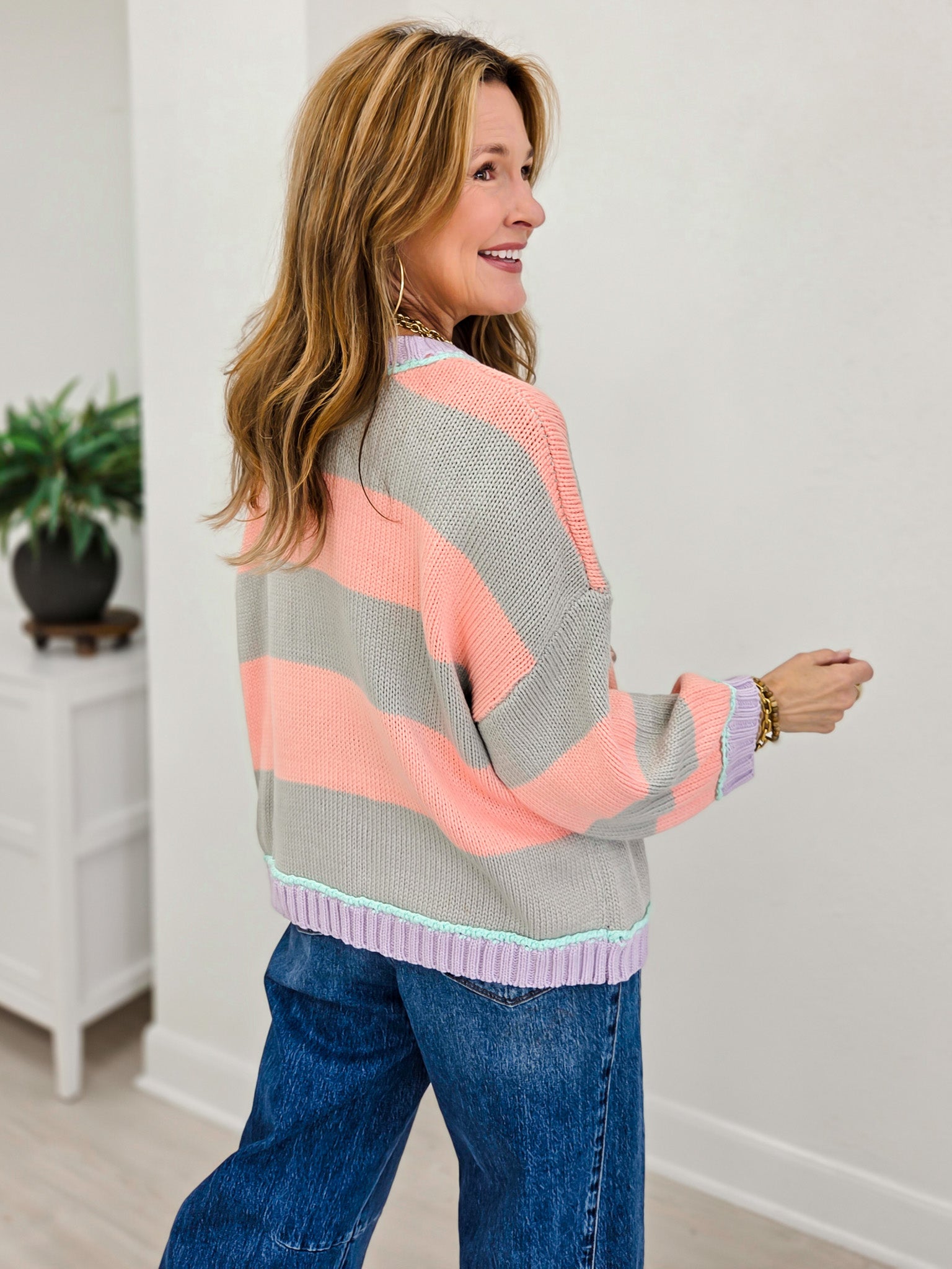 Ribbed Sunset Stripe Sweater