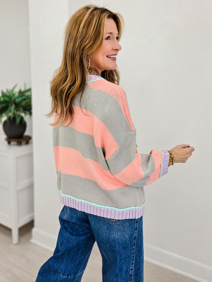 Ribbed Sunset Stripe Sweater