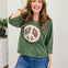 Mineral Washed Peace Mark Patch Knit Top