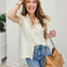 Frilled Neck Button Down Scuba Top
