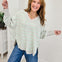 Striped V Neck Oversized High And Low Hem Sweater