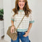 Stripe Oversized Short Sleeve Crop Sweater