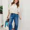 Stripe Oversized Short Sleeve Crop Sweater