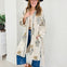 Lightweight Contrast Trim Tie Waist Kimono Robe Jacket