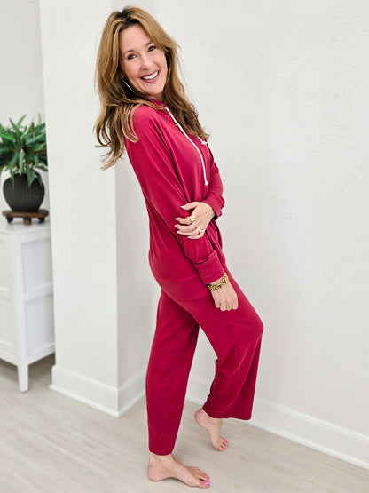 Brushed Hacci Lounge Hoodie With Matching Brushed Hacci Lounge Pant Set