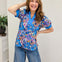Mandarin Neck Floral Printed Top