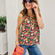 Split Neck Floral Printed Top