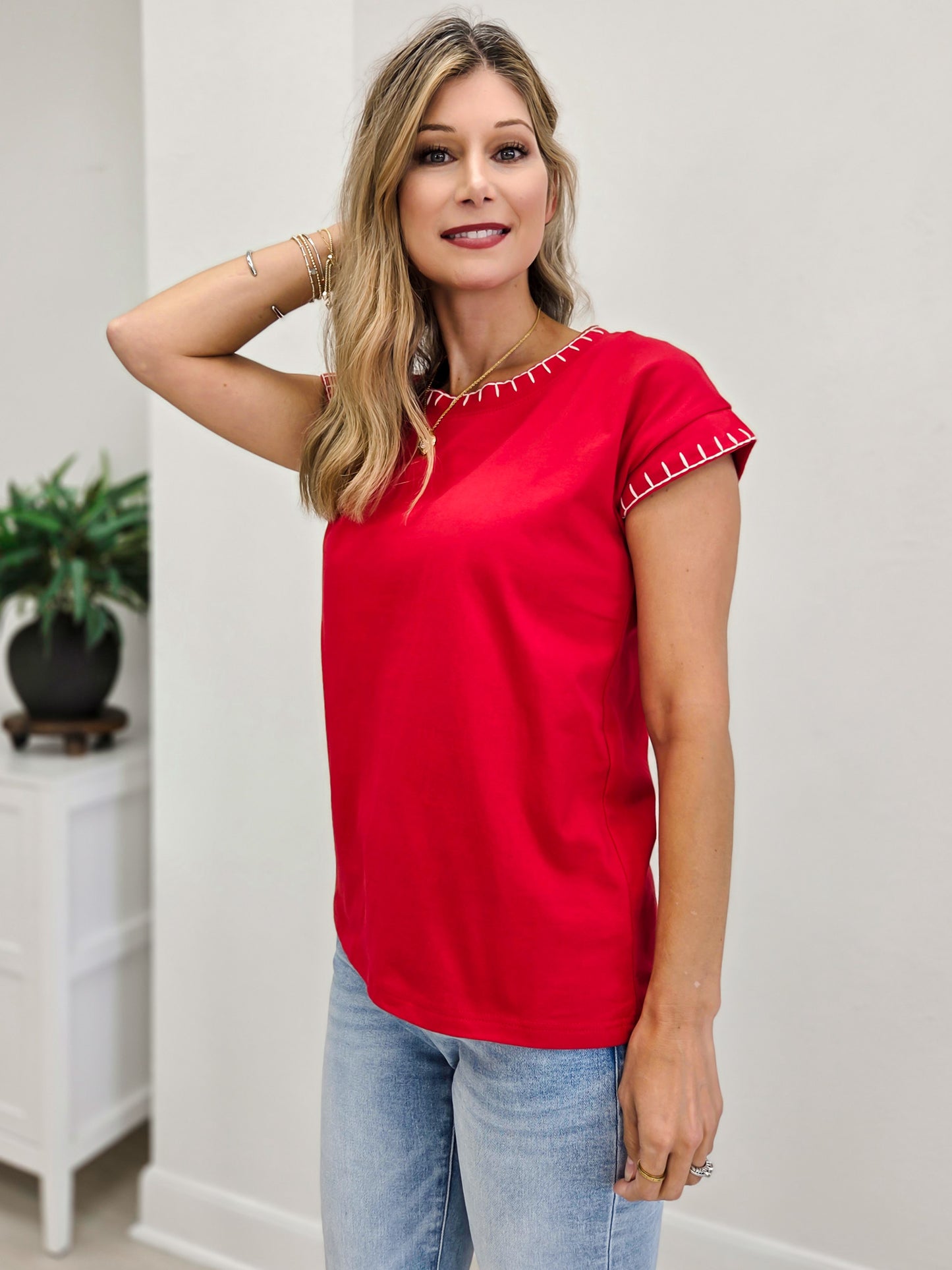 Stitch Detailed Oversize Top