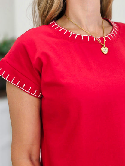 Stitch Detailed Oversize Top