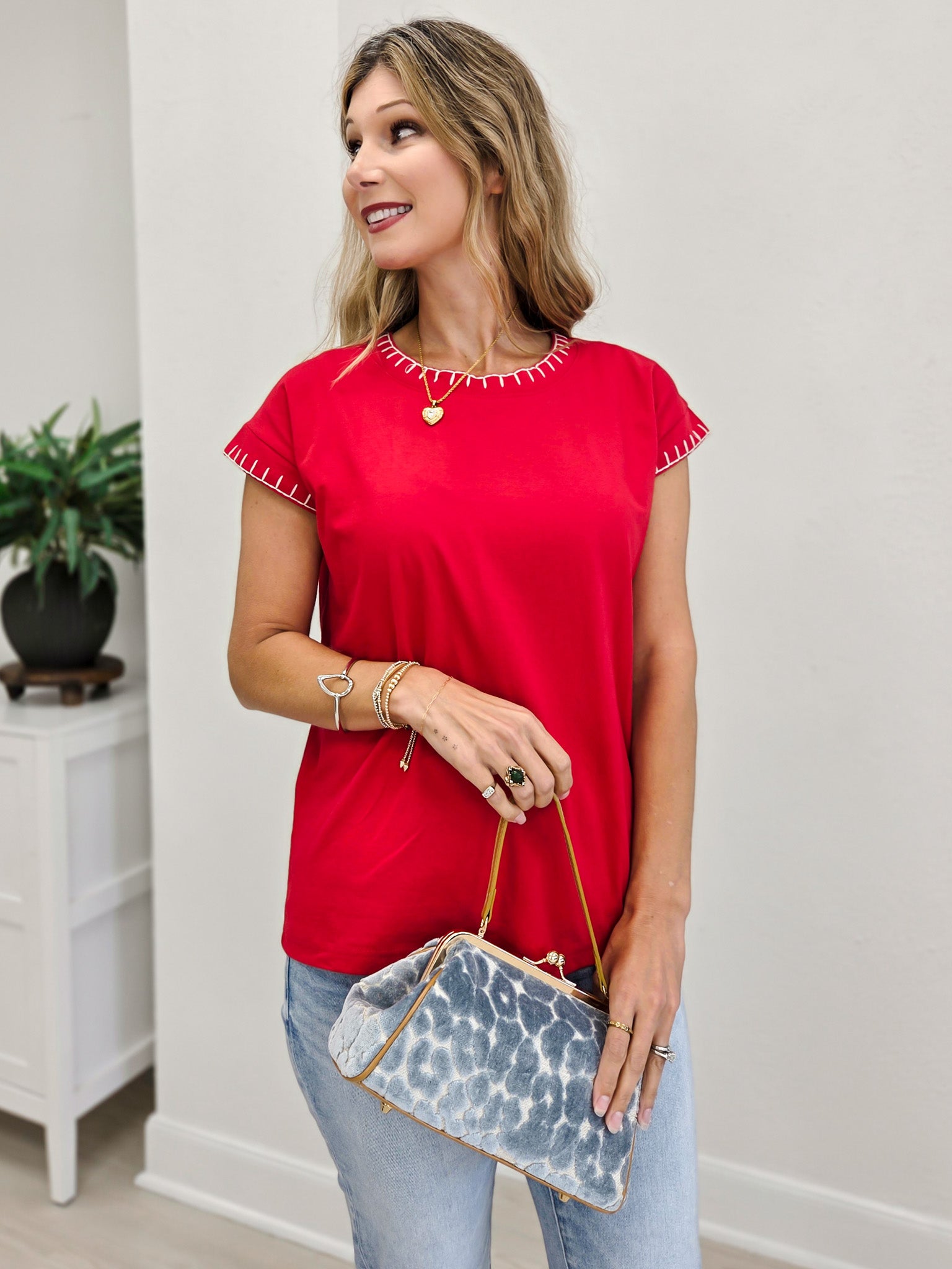 Stitch Detailed Oversize Top