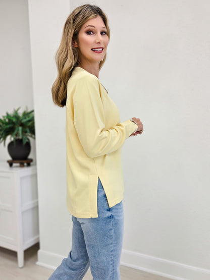 Luxe Sand Wash Rib Raglan Long Sleeve Top