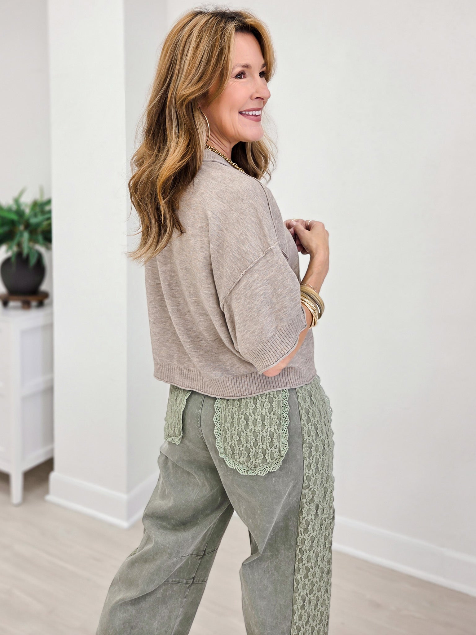 Crew-Neck Cashmere Cardigan