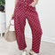 High-Waist Polka Dot Barrel Pants