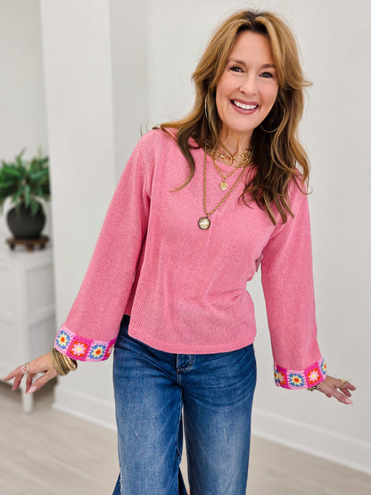 Boho Bloom Knit Top