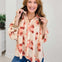 Floral Print Long Sleeve Top Featuring Shirring Detail At Front Yoke