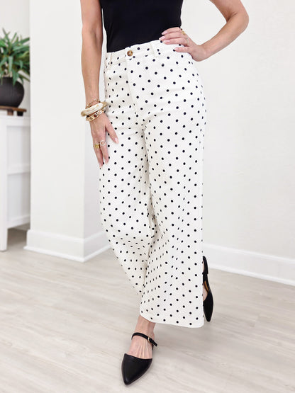 Polka Dot Wide Leg Pants