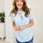 Turquoise Snap 1/4 Button Down T-Shirt