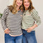 Pop Of Color Stitched Hem Long Sleeve Sweater