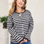 Striped Button Down Sweater Cardigan