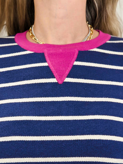 Color Contrasted Striped Sweater