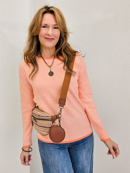 Mini Waffle Marled Sweater-B