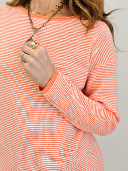 Mini Waffle Marled Sweater-B