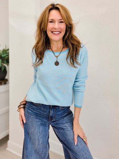 Mini Waffle Marled Sweater-A
