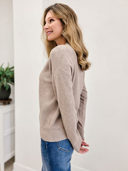 The Perfect Viscose Sweater Cardigan-H Mocha