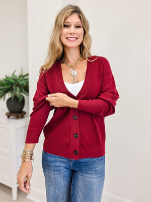 The Perfect Viscose Sweater Cardigan-Navy