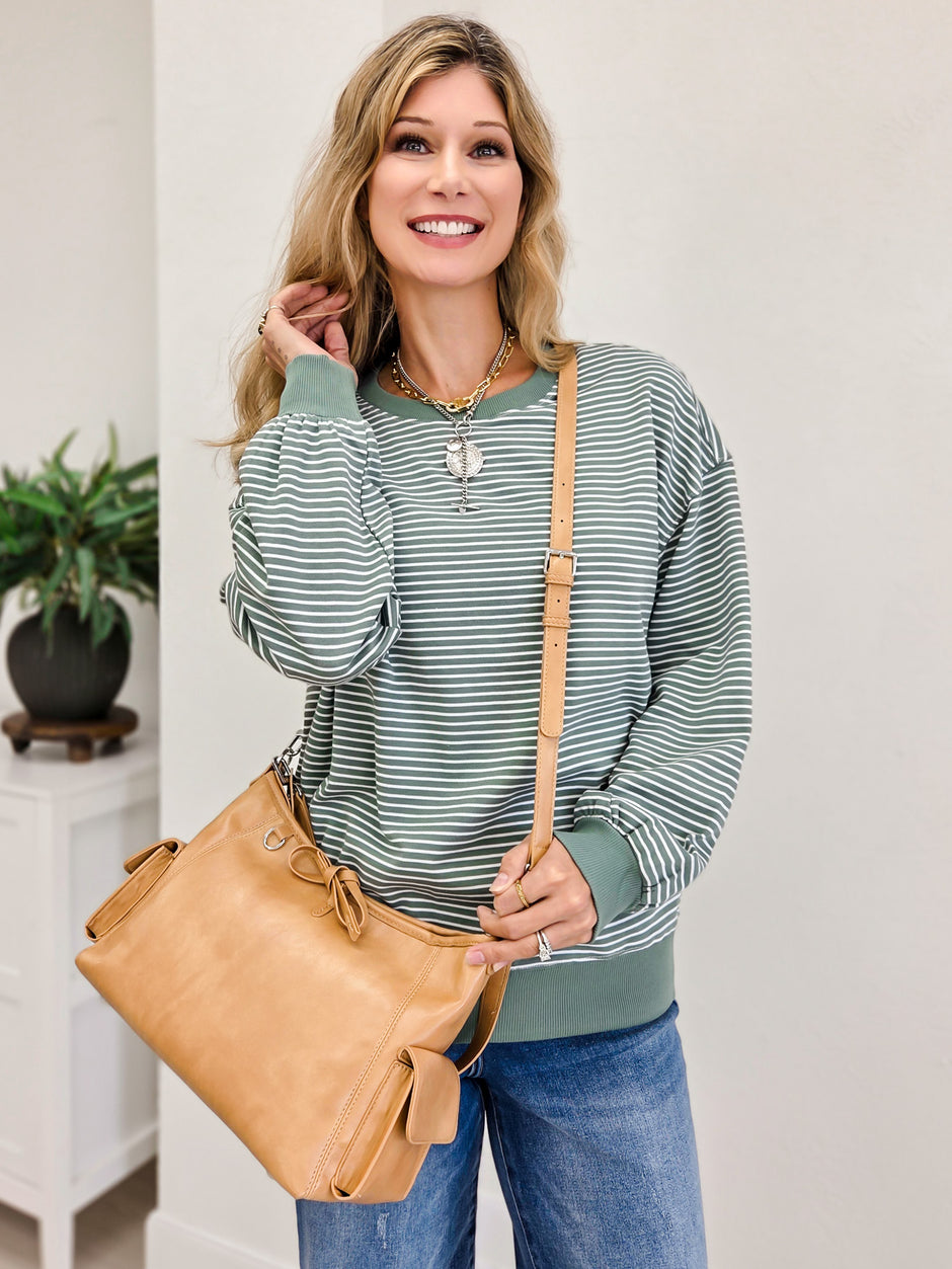 Coastal Striped Crewneck Sweatshirt