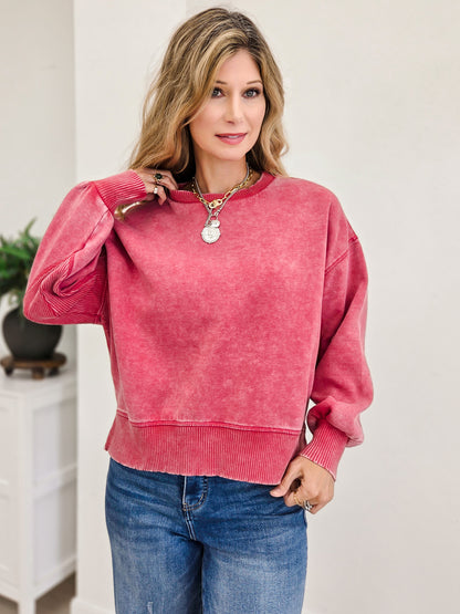 Acid Wash Fleece Oversized Pullover- Grp B