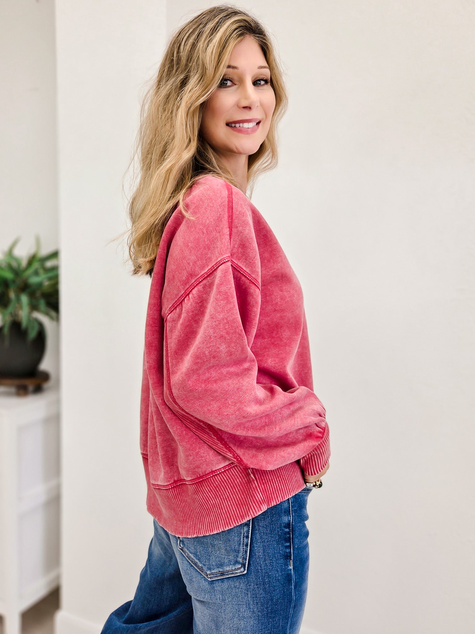 Acid Wash Fleece Oversized Pullover- Grp B