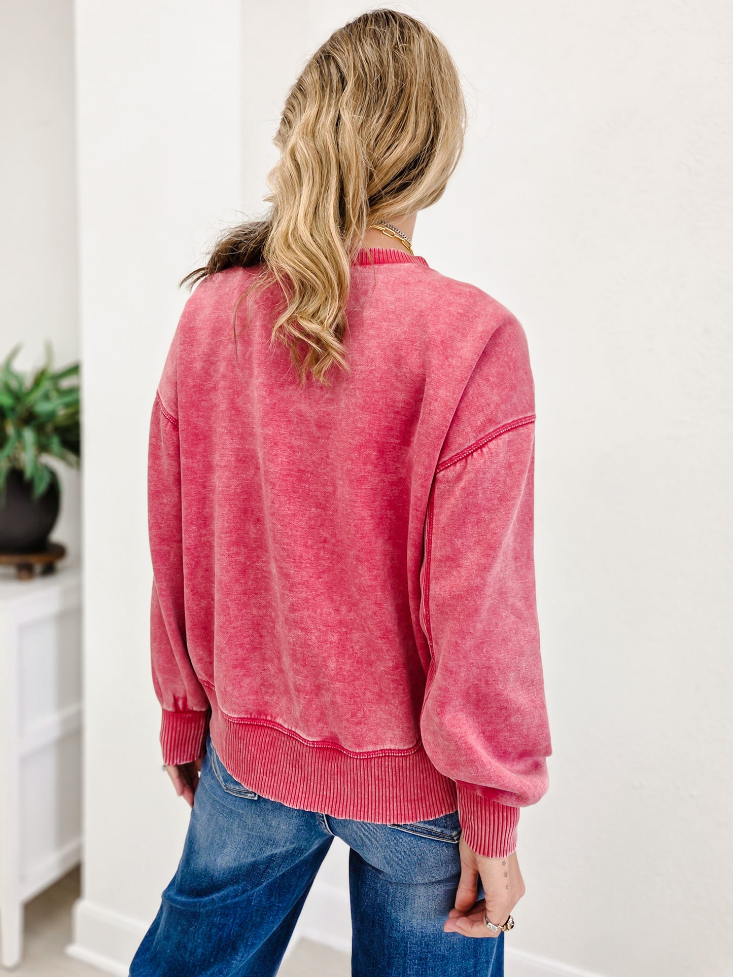 Acid Wash Fleece Oversized Pullover- Grp B
