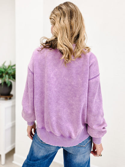 Acid Wash Fleece Oversized Pullover- Grp B