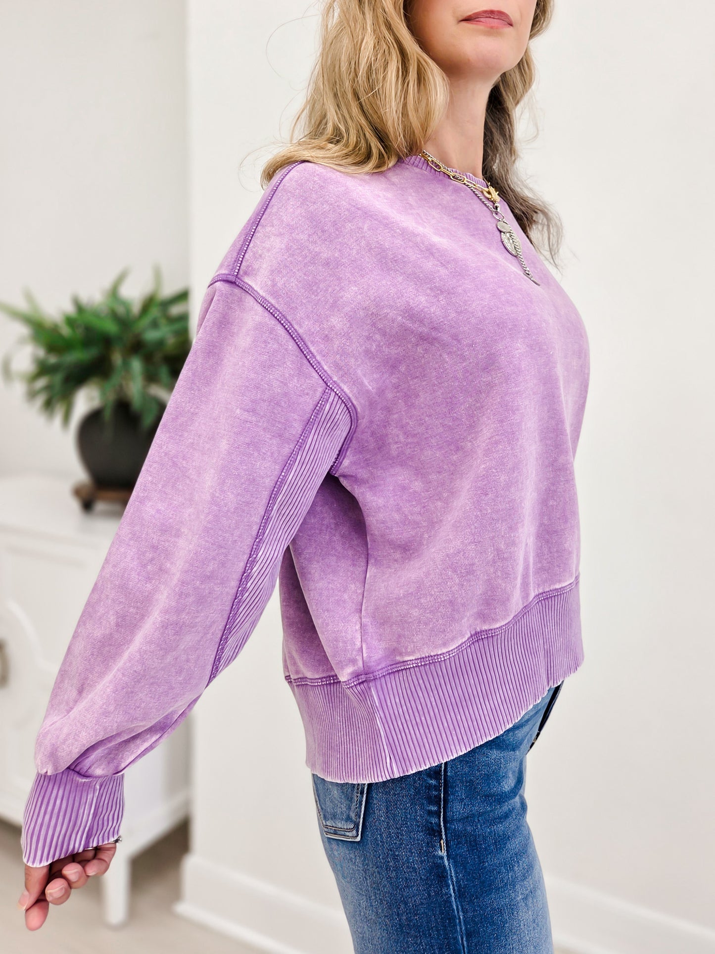 Acid Wash Fleece Oversized Pullover- Grp B