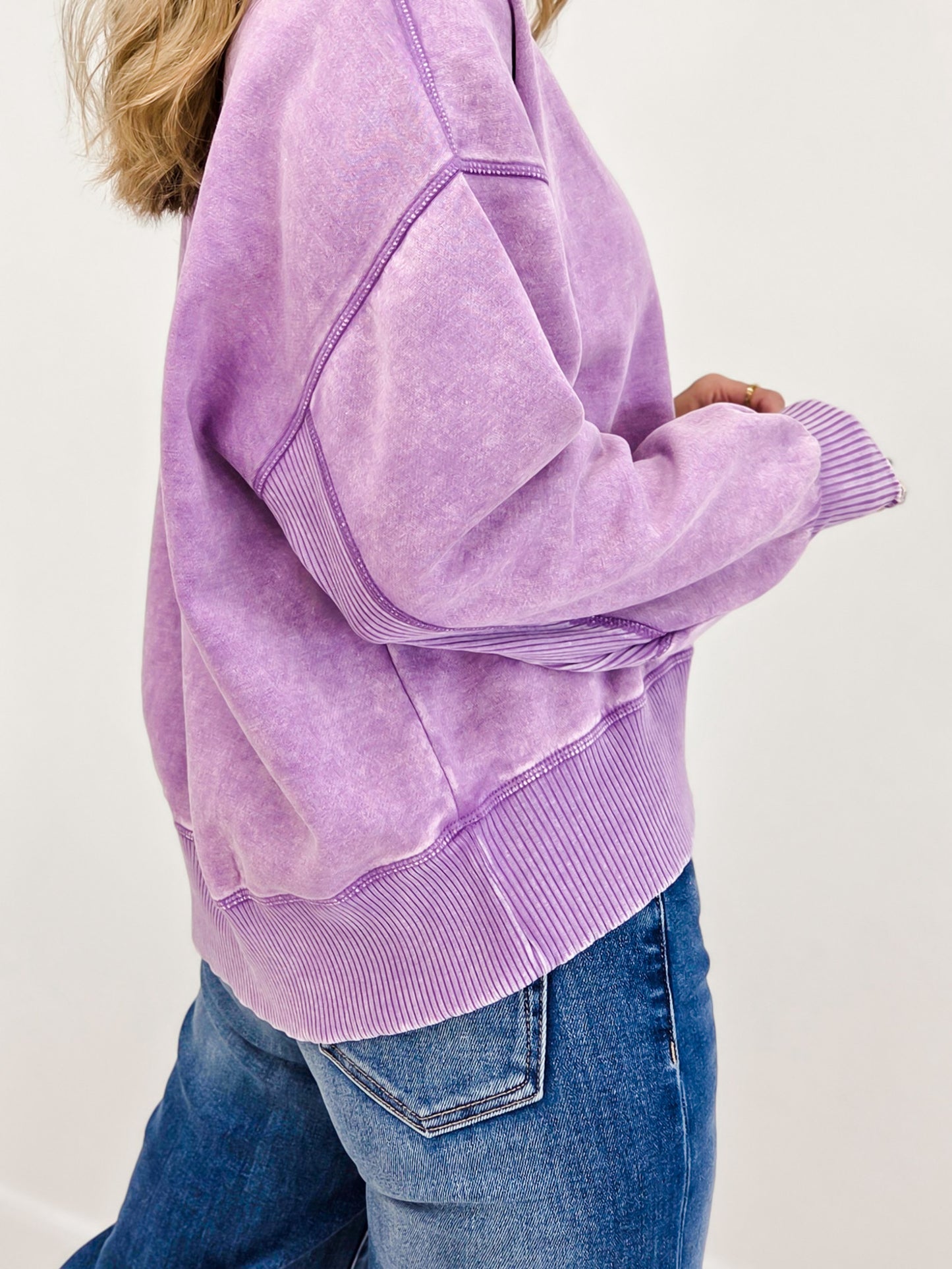 Acid Wash Fleece Oversized Pullover- Grp B