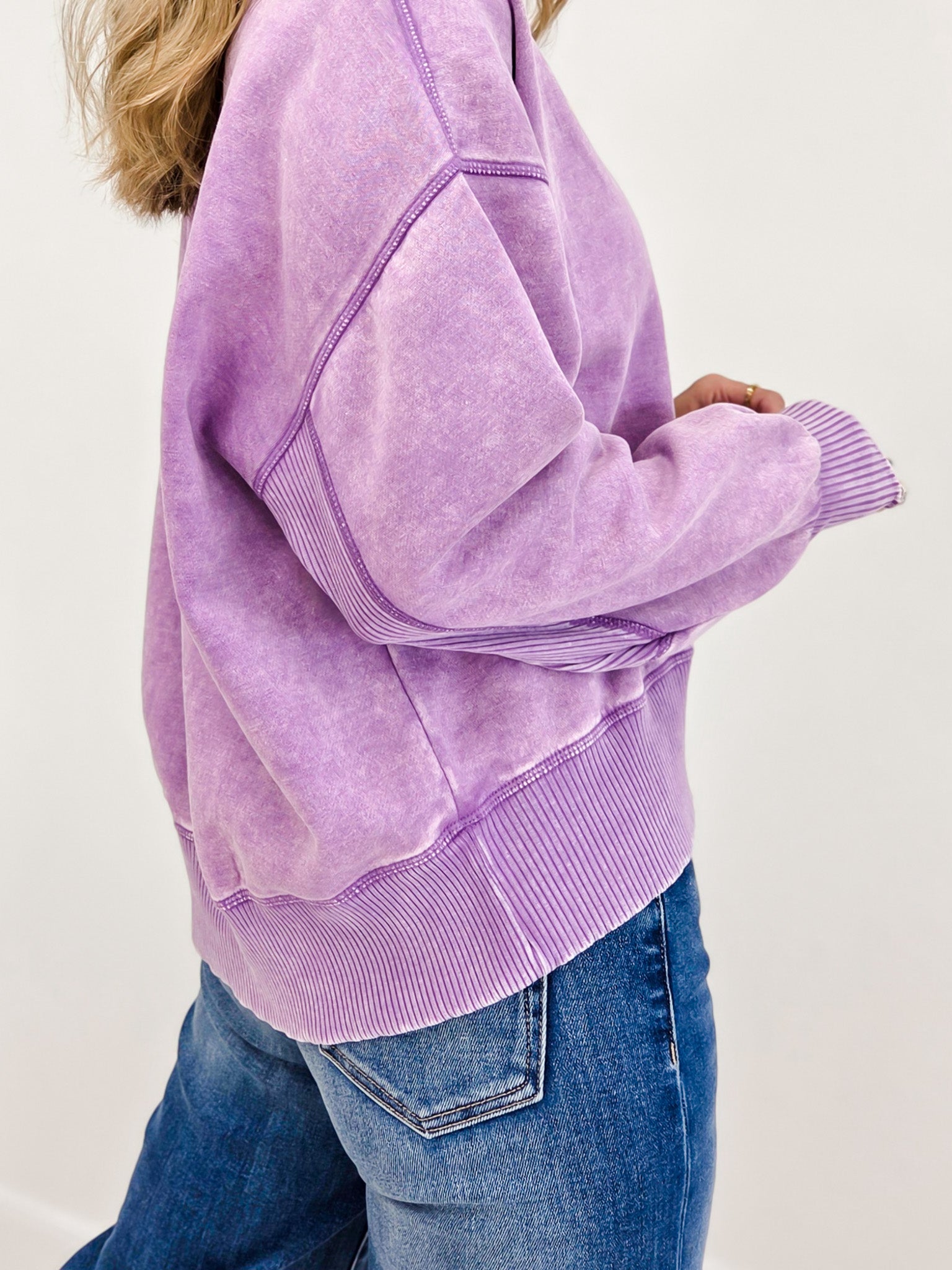 Acid Wash Fleece Oversized Pullover- Grp B
