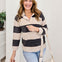 Brushed Striped Hacci Collared Sweater-Black