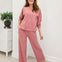 Slub Long Sleeve Top & Pants - Winter Rose