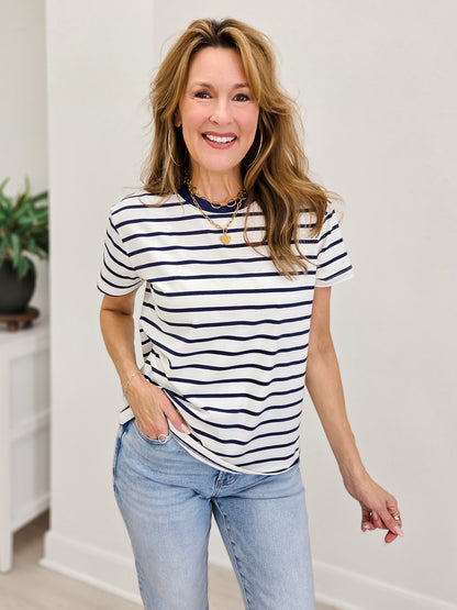 Striped Crew-neck T-shirts