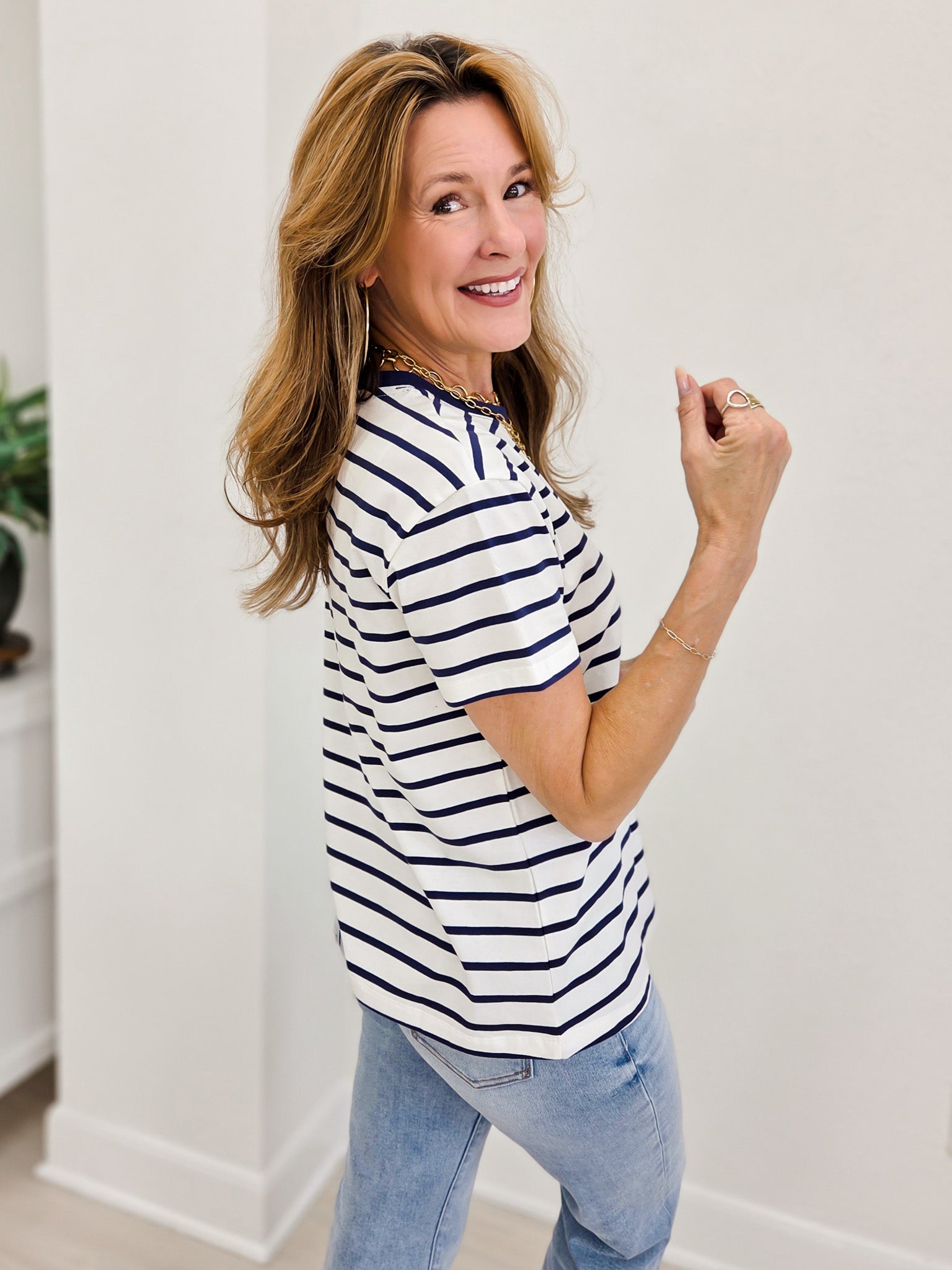 Striped Crew-neck T-shirts