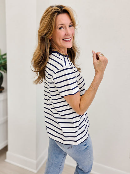 Striped Crew-neck T-shirts