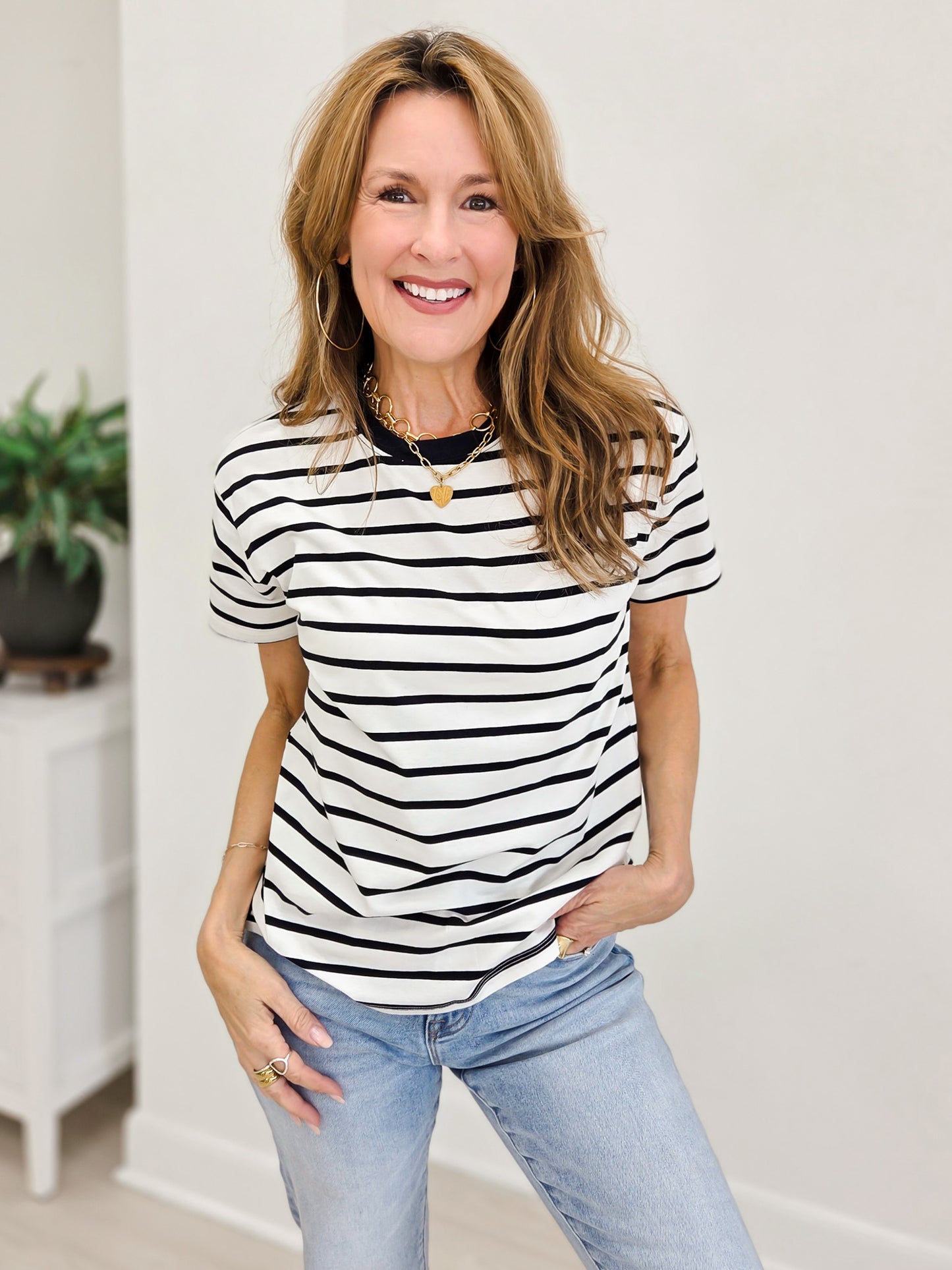 Striped Crew-neck T-shirts