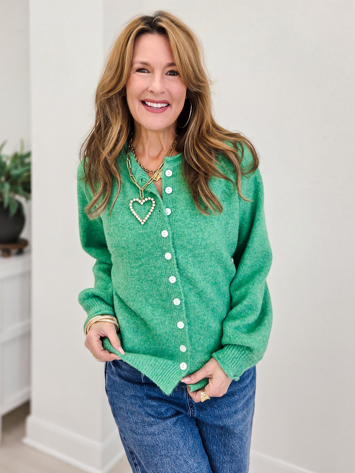 Softline Signature Button Front Knit Cardigan