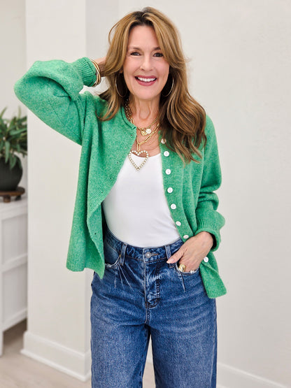 Softline Signature Button Front Knit Cardigan