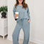 Brushed Stripe Jersey Tee And Drawstring Waist Pants Set