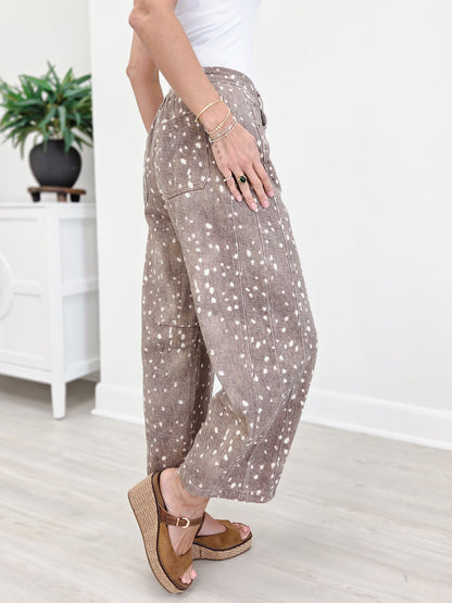 Allover Print Barrel Pants