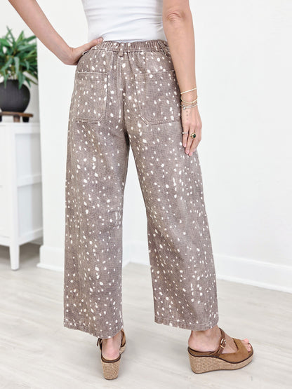 Allover Print Barrel Pants